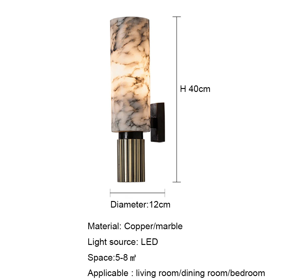 Hera | Natural Marble Bedside Wall Sconce