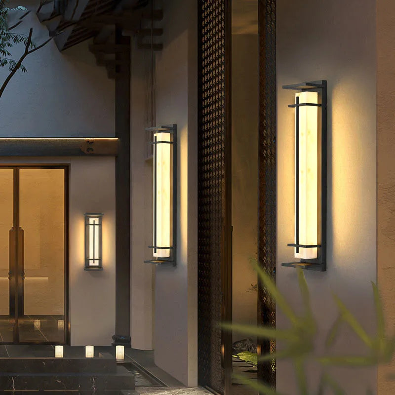 Duarte | Marble Effect Outdoor Wall Light