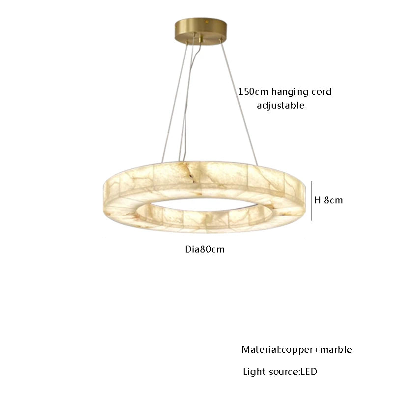 Odette | European Round Alabaster Chandelier