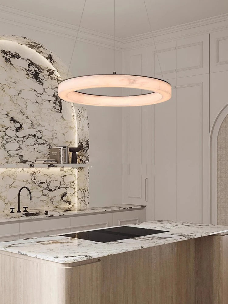 Sigrid | Natural Marble Ring Chandelier