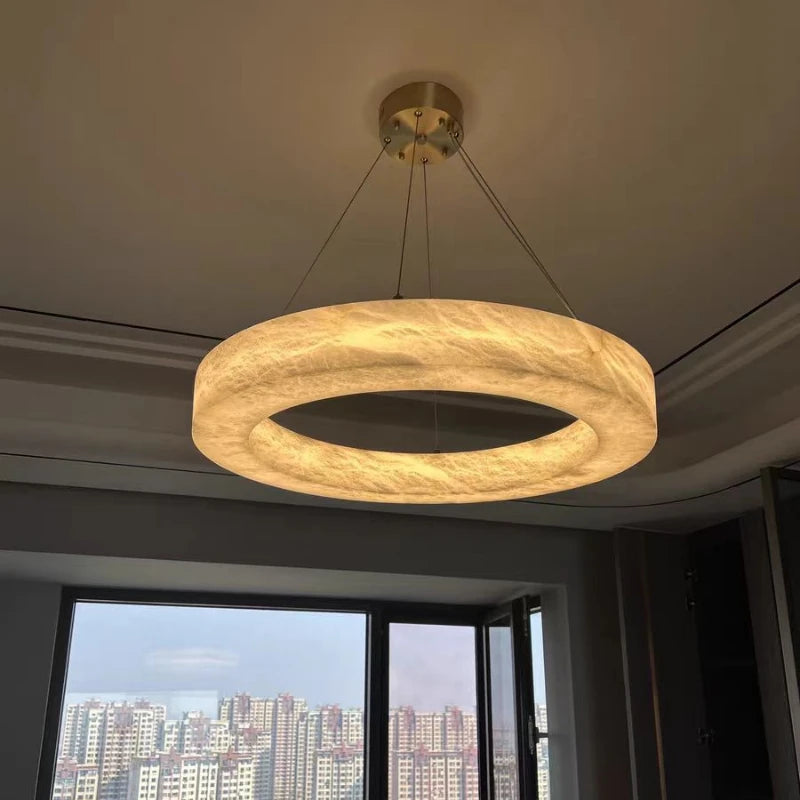 Phoebe | Alabaster Round Chandelier