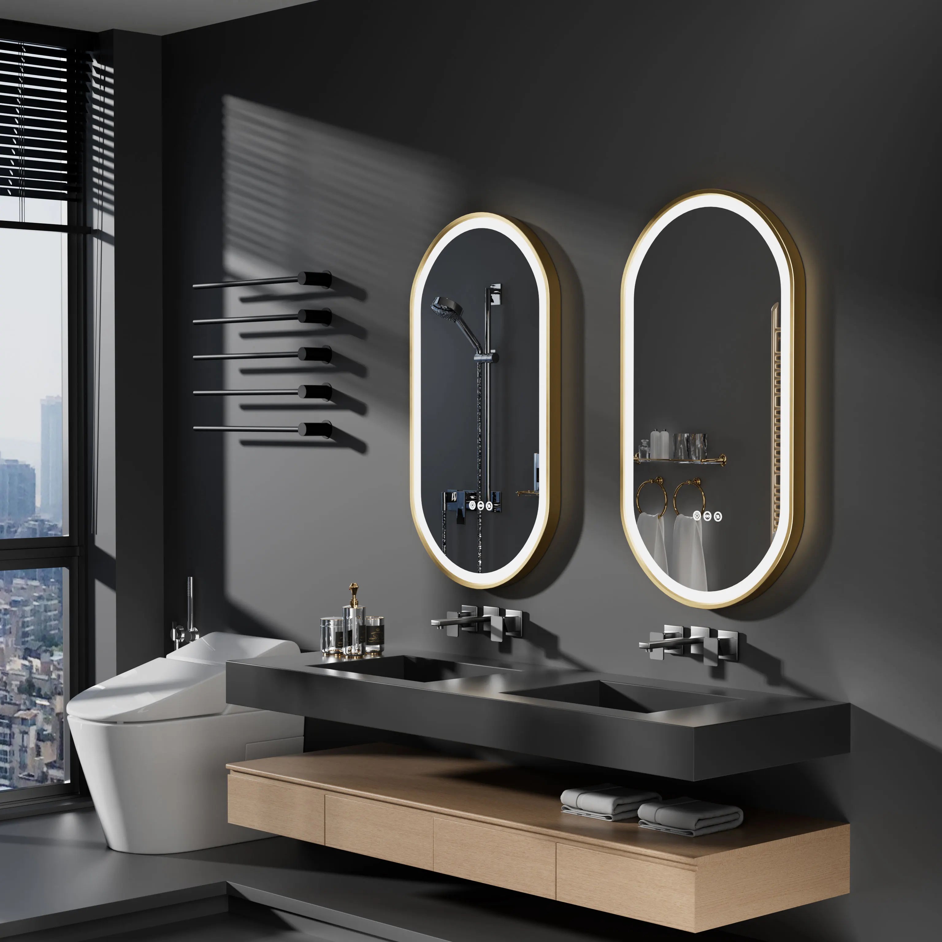 Elin | Oval Dimmable Anti-Fog LED Bathroom Mirror