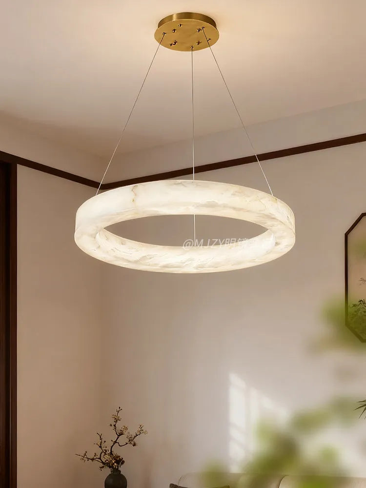 Phoebe | Alabaster Round Chandelier