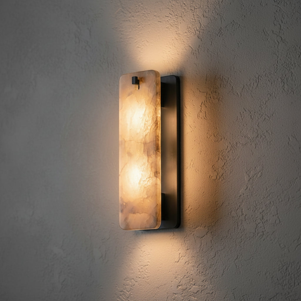 Camilla | Industrial Marble and Brass Sconce
