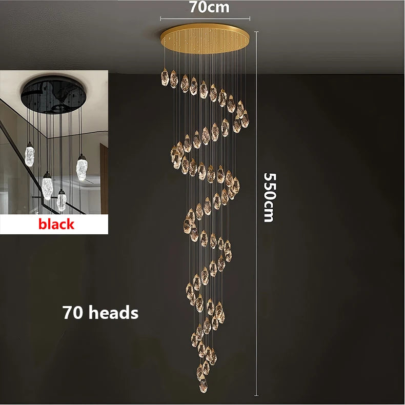 Modern home decoration crystal chandelier, stair Pendant lamp, living room Pendant lights, interior lighting