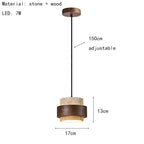 Njord | Wood & Travertine LED Pendant Light