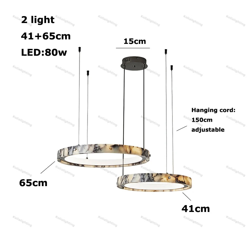 Talia | Marble LED Ceiling Chandelier