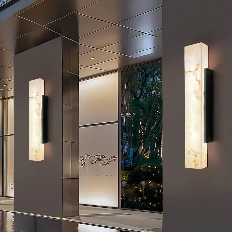 Cian | Marble-Effect Outdoor Wall Light