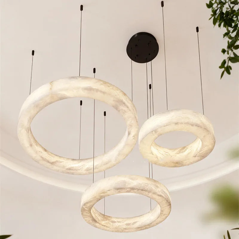 Phoebe | Alabaster Round Chandelier