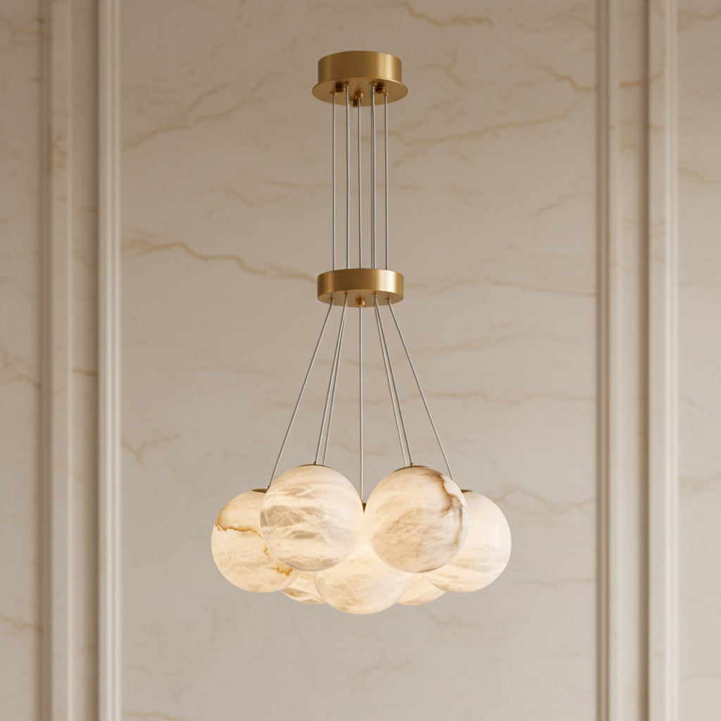 Bianca | Spherical Marble Chandelier