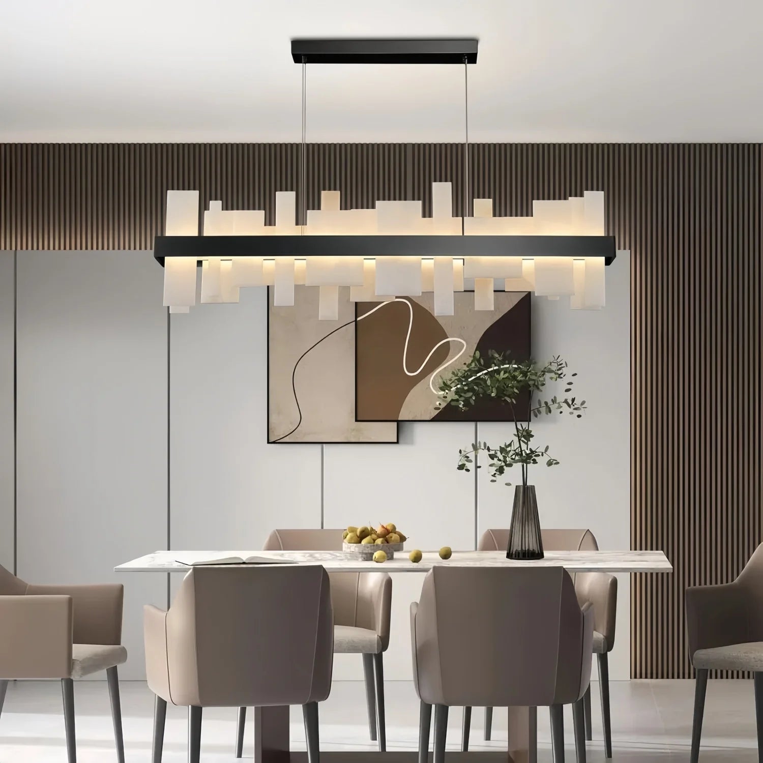 Rosalia | Spanish Alabaster Linear Chandelier