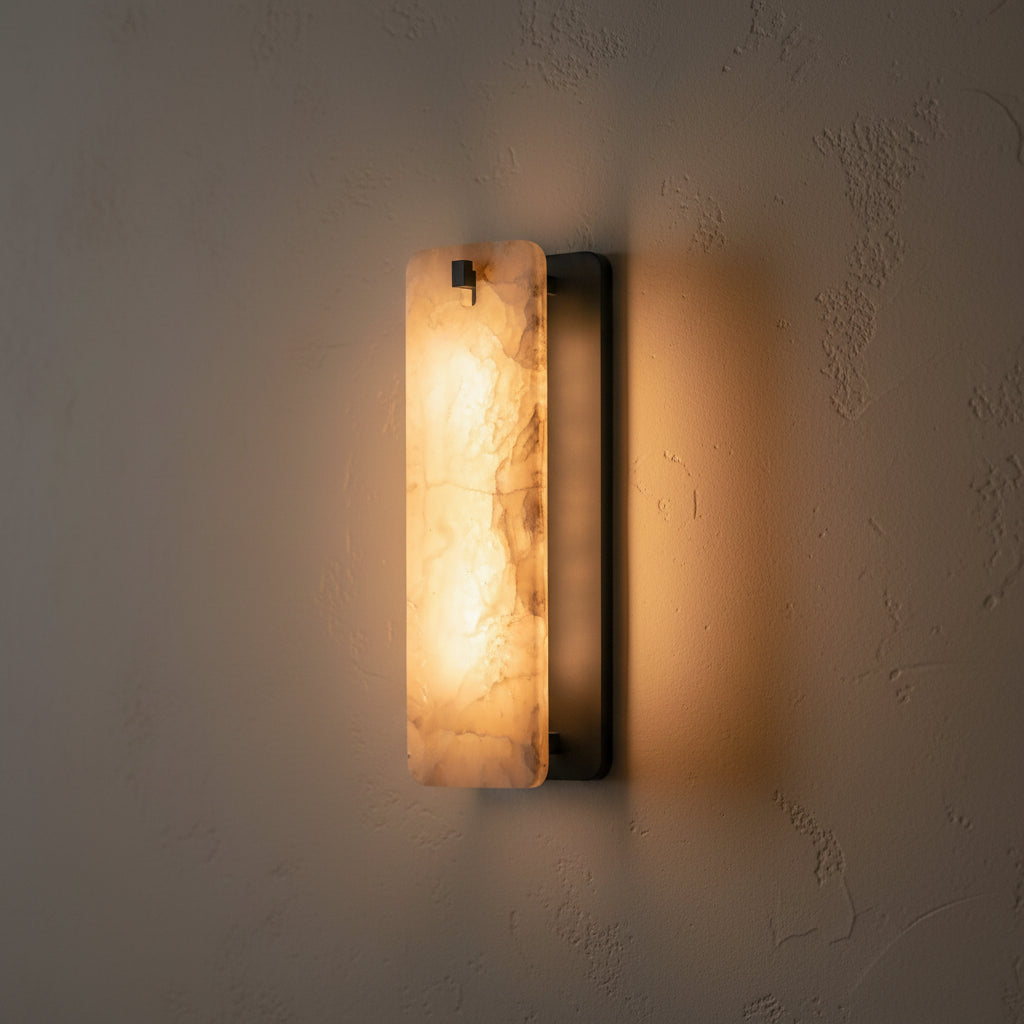 Camilla | Industrial Marble and Brass Sconce