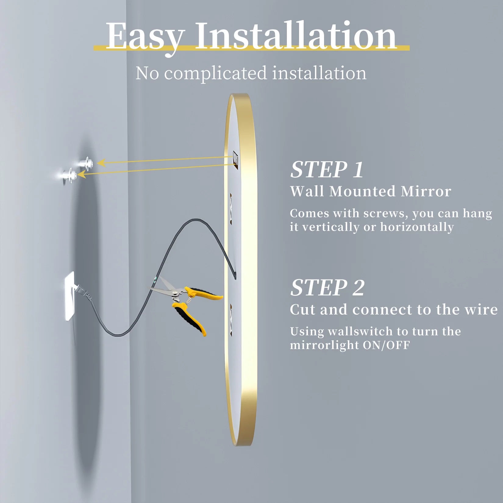 Elin | Oval Dimmable Anti-Fog LED Bathroom Mirror
