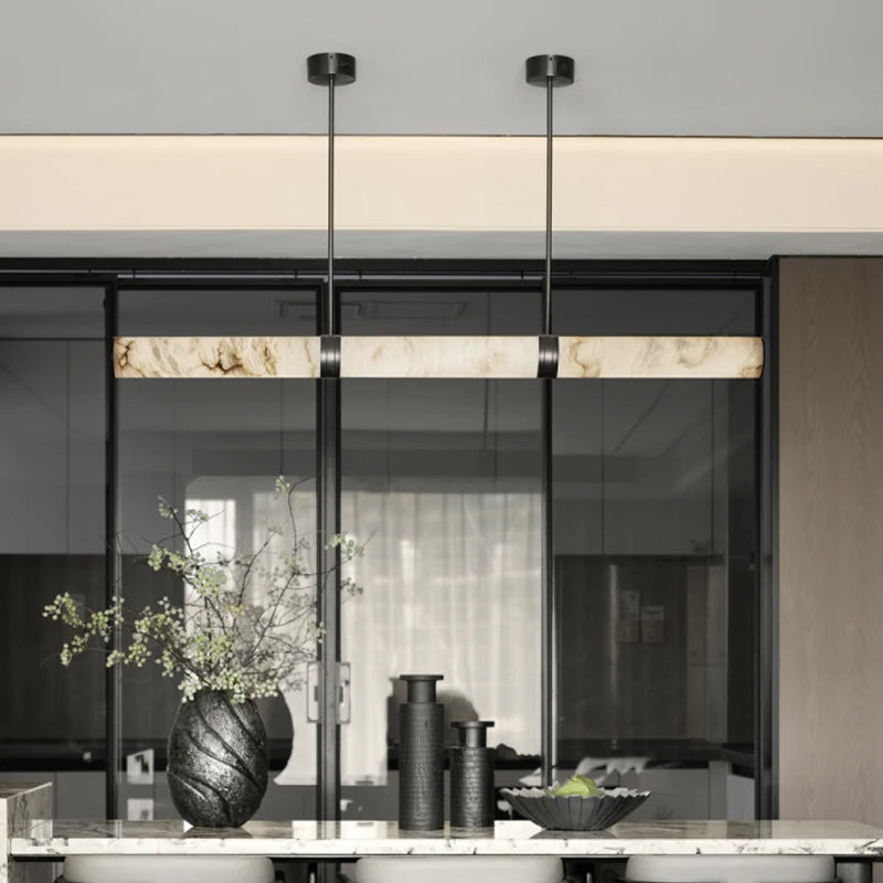 Fulvia | Long Alabaster Linear Chandelier
