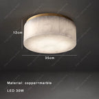 Aurore | Alabaster & Copper Round Ceiling Lamp