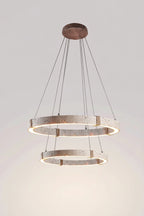 Aro | Circular Travertine Pendant Chandelier