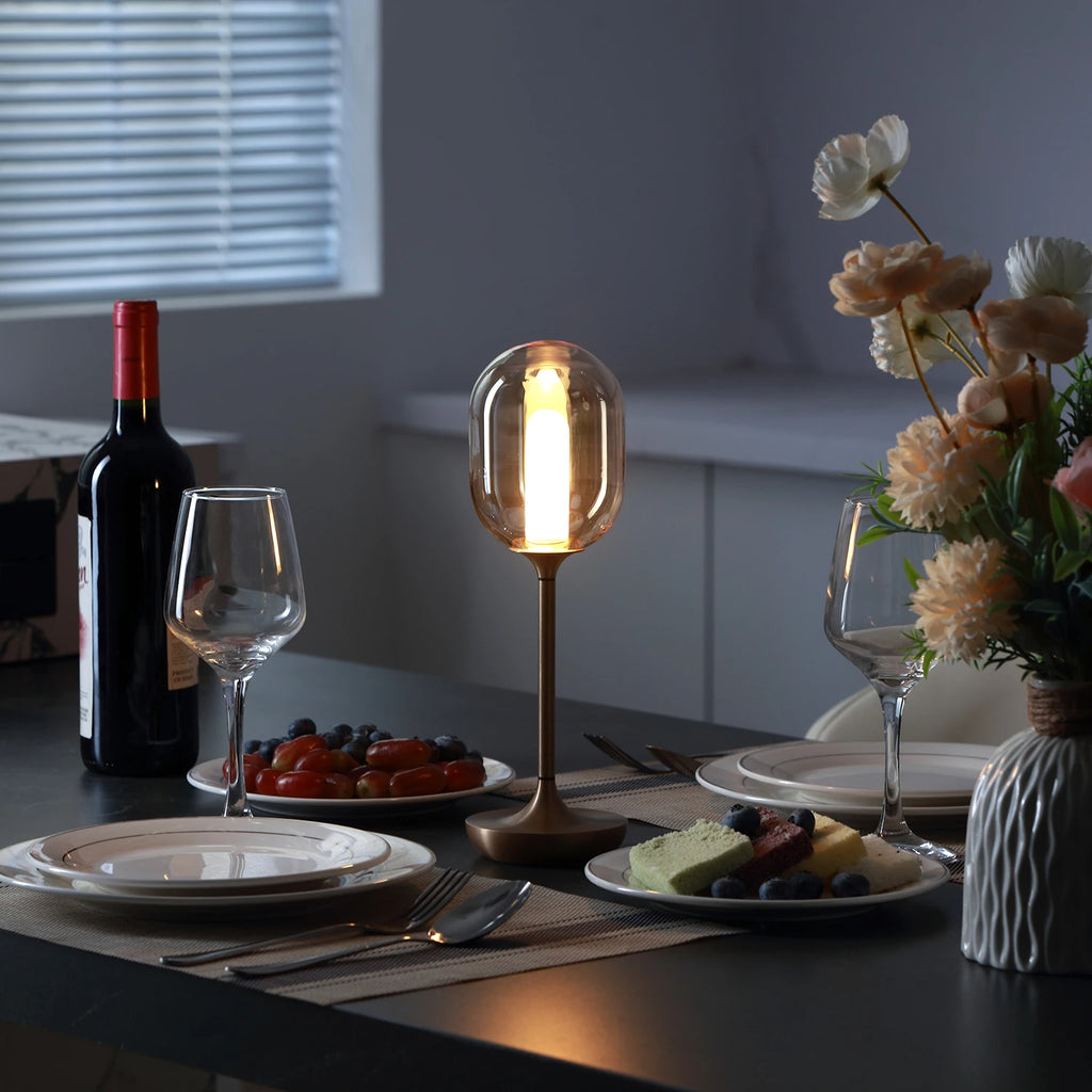 Antonia | Cordless Glass Table Lamp