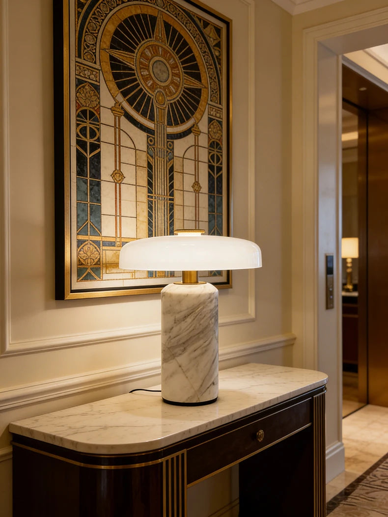 Iris | Marble & Glass Table Lamp