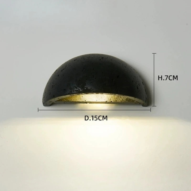 Medialuna | Semi-Circle Travertine Bedside Wall Lamp