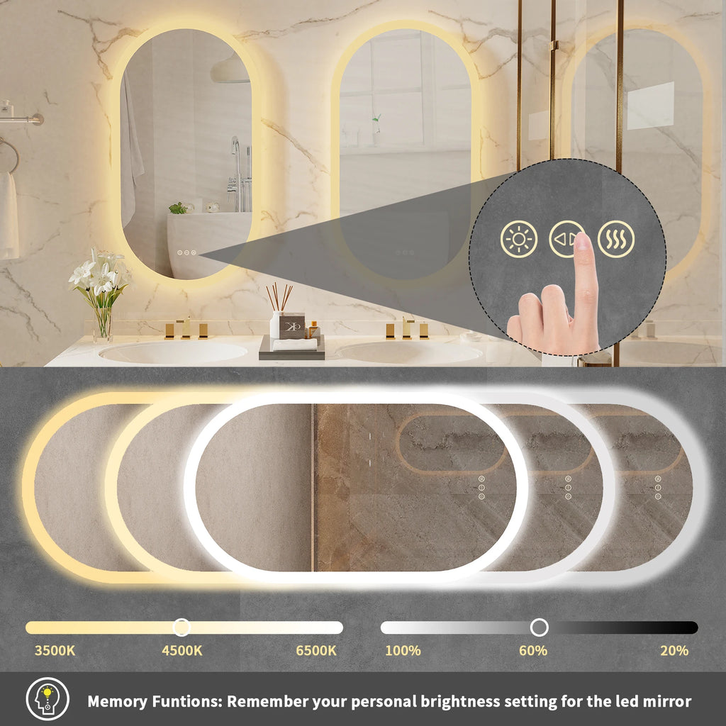 Liv | Frameless Backlit Oval LED Bathroom Mirror
