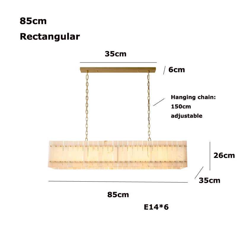 Lumière | Natural Alabaster Linear Chandelier