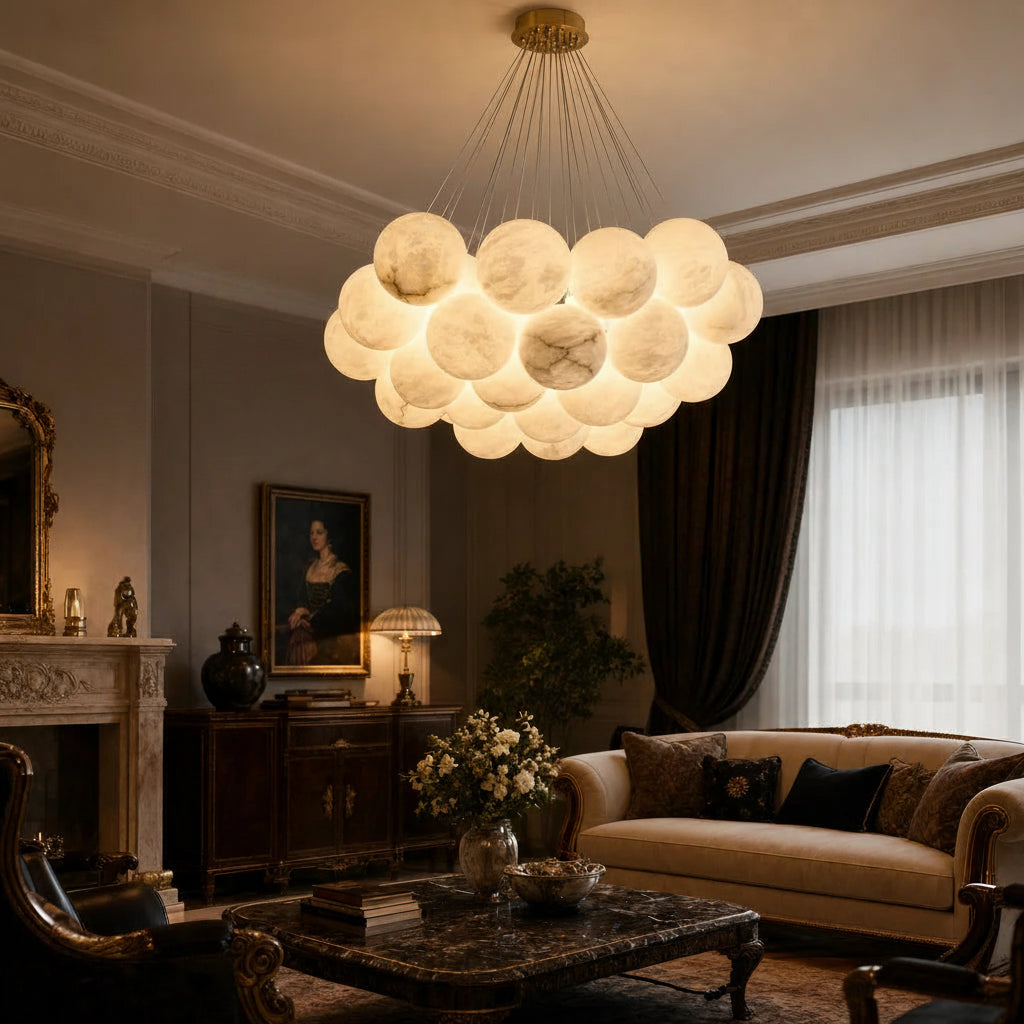 Bianca | Spherical Marble Chandelier