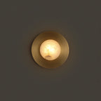Renata | Marble and Brass Round Wall Sconce