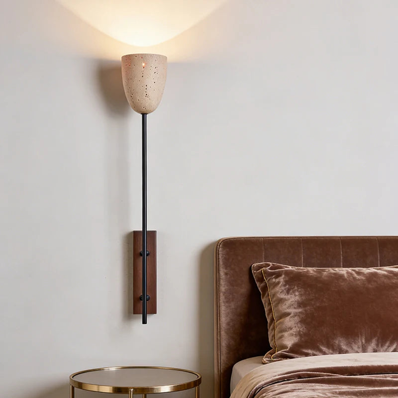 Theron | Stone and Wood Wall Sconce
