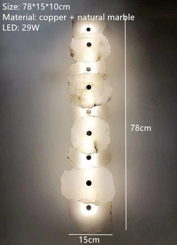 Athena | Natural Marble Multi-Stone Wall Sconce