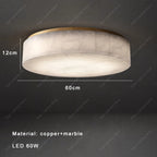 Aurore | Alabaster & Copper Round Ceiling Lamp