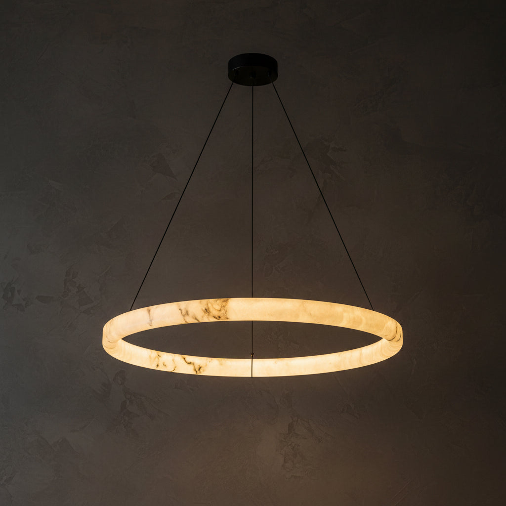 Nerina | Marble Effect Ring Chandelier
