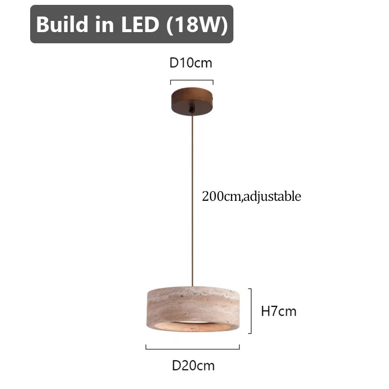 Ámbar | Natural Travertine Pendant Light