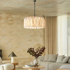Emilia | Round Marble Hanging Chandelier