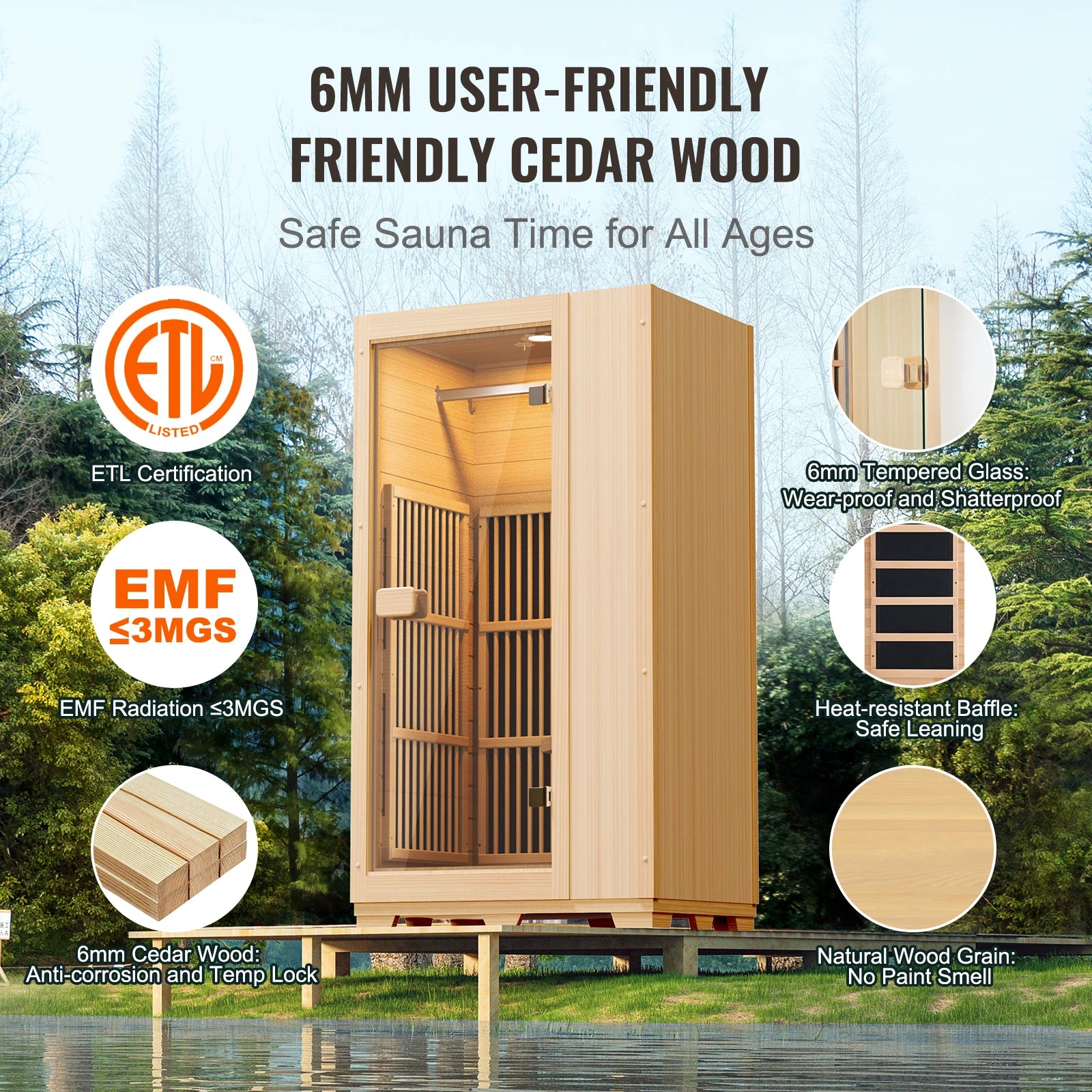 One-Person Infrared Wooden Sauna - Your Personal Home Spa Retreat