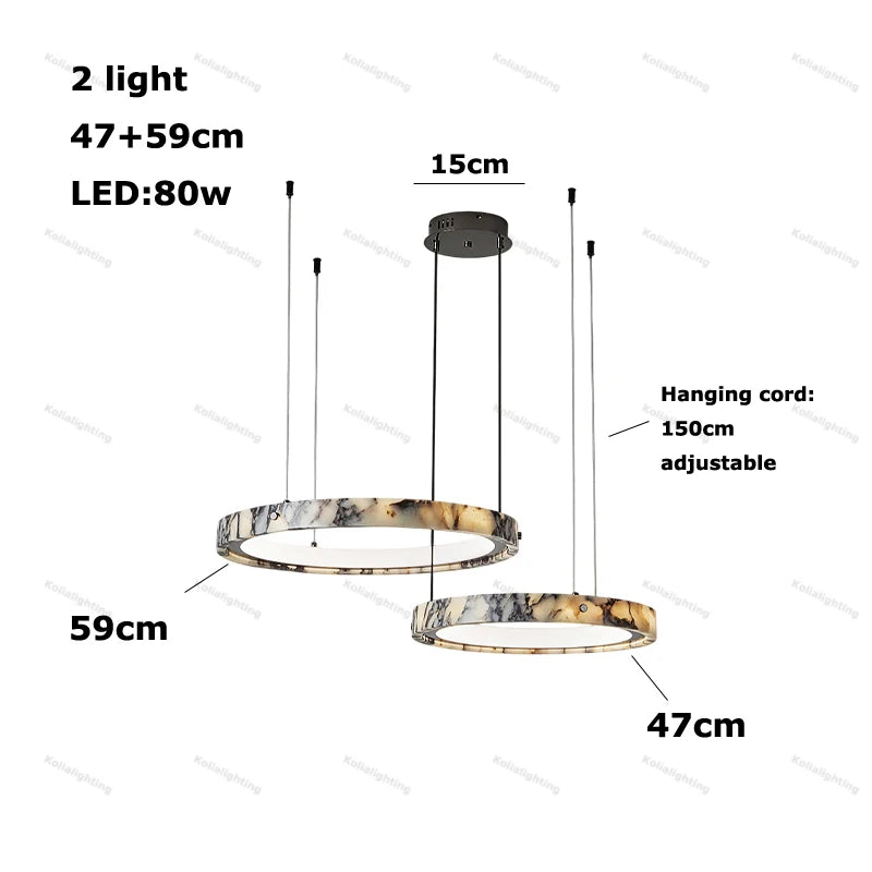 Talia | Marble LED Ceiling Chandelier