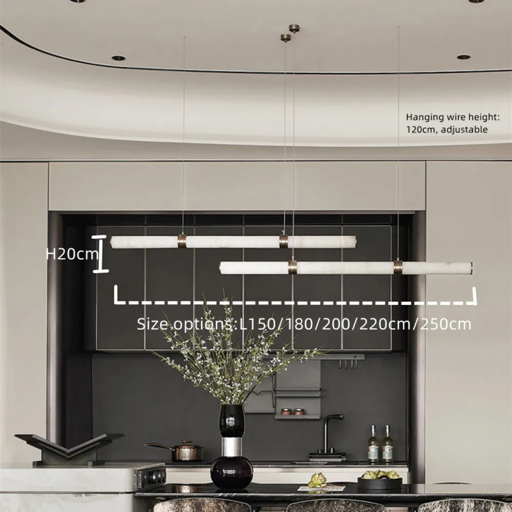 Fulvia | Long Alabaster Linear Chandelier