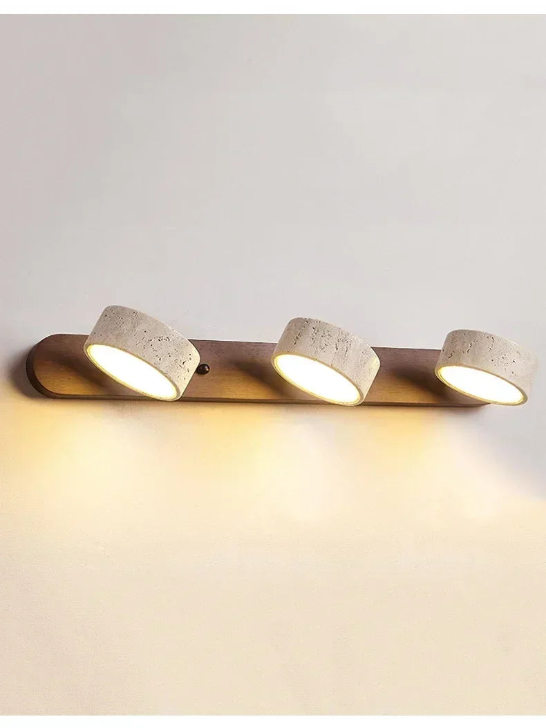 Gemela | Rotatable Travertine Duo Vanity Wall Light