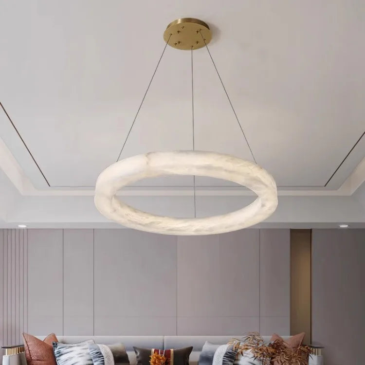 Phoebe | Alabaster Round Chandelier