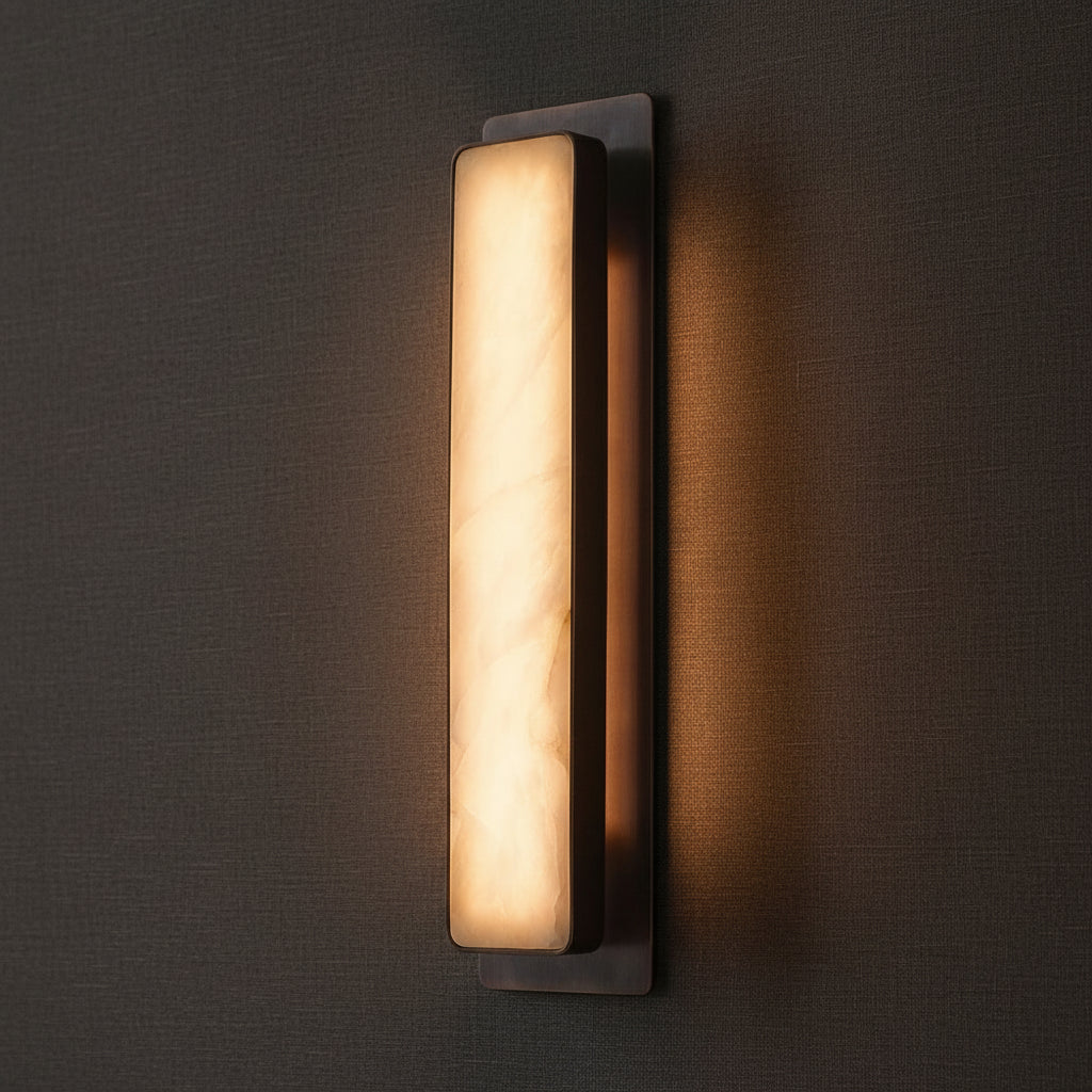 Melina | Tall Marble and Copper Wall Light