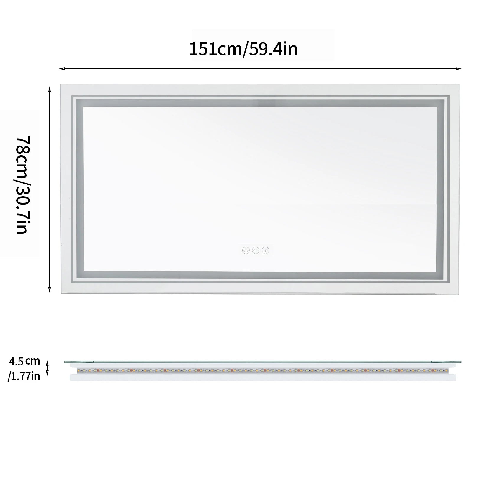 Ingrid | Front & Backlit LED Bathroom Mirror