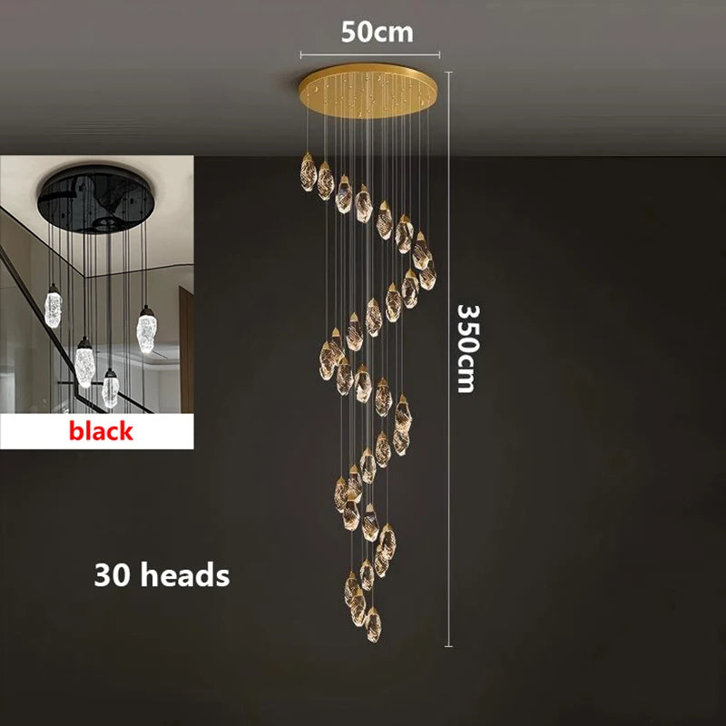 Modern home decoration crystal chandelier, stair Pendant lamp, living room Pendant lights, interior lighting