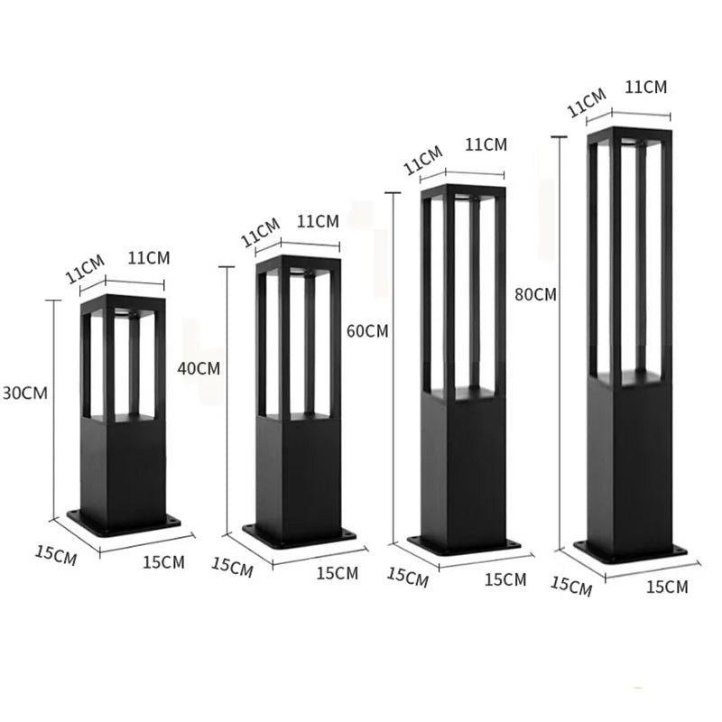 Declan | Aluminium Square Garden Lawn Light