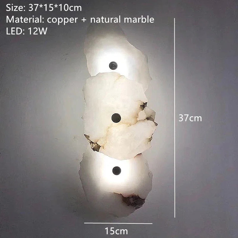 Athena | Natural Marble Multi-Stone Wall Sconce