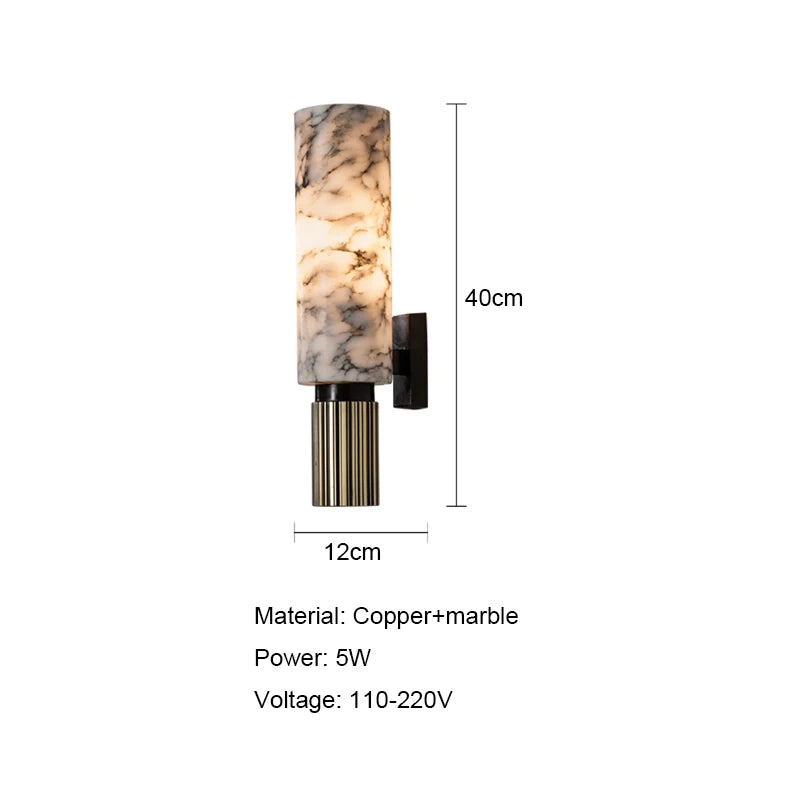 Hera | Natural Marble Bedside Wall Sconce