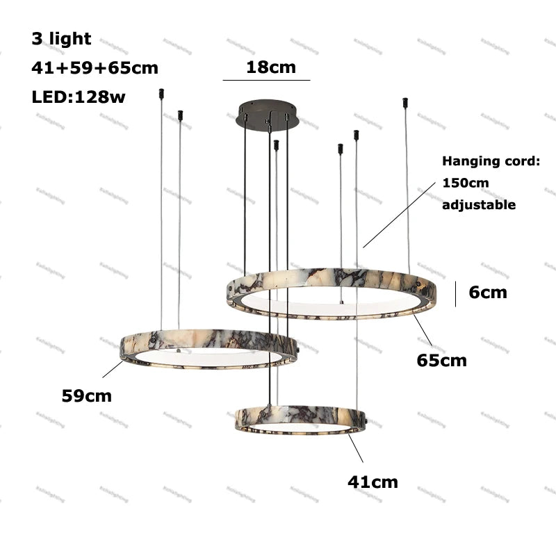 Talia | Marble LED Ceiling Chandelier