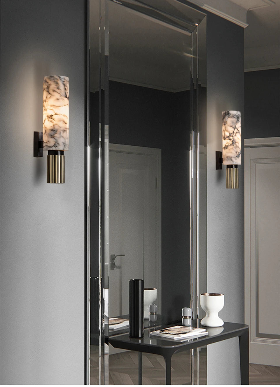 Hera | Natural Marble Bedside Wall Sconce
