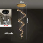 Modern home decoration crystal chandelier, stair Pendant lamp, living room Pendant lights, interior lighting