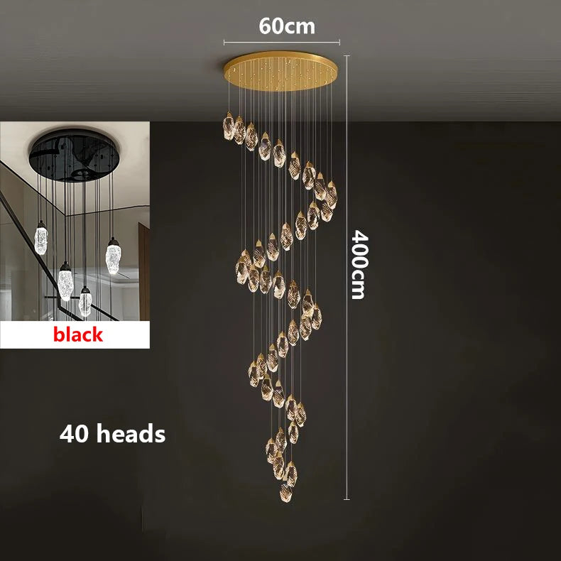 Modern home decoration crystal chandelier, stair Pendant lamp, living room Pendant lights, interior lighting