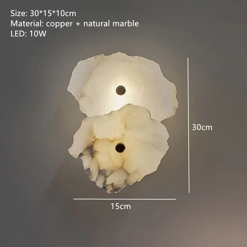 Athena | Natural Marble Multi-Stone Wall Sconce