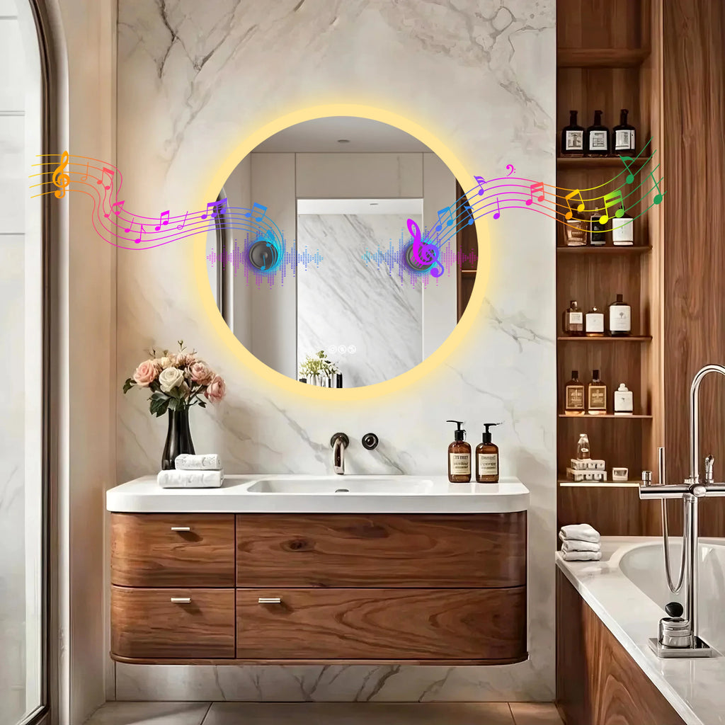 Runa | Smart Bluetooth Round LED Bathroom Mirror